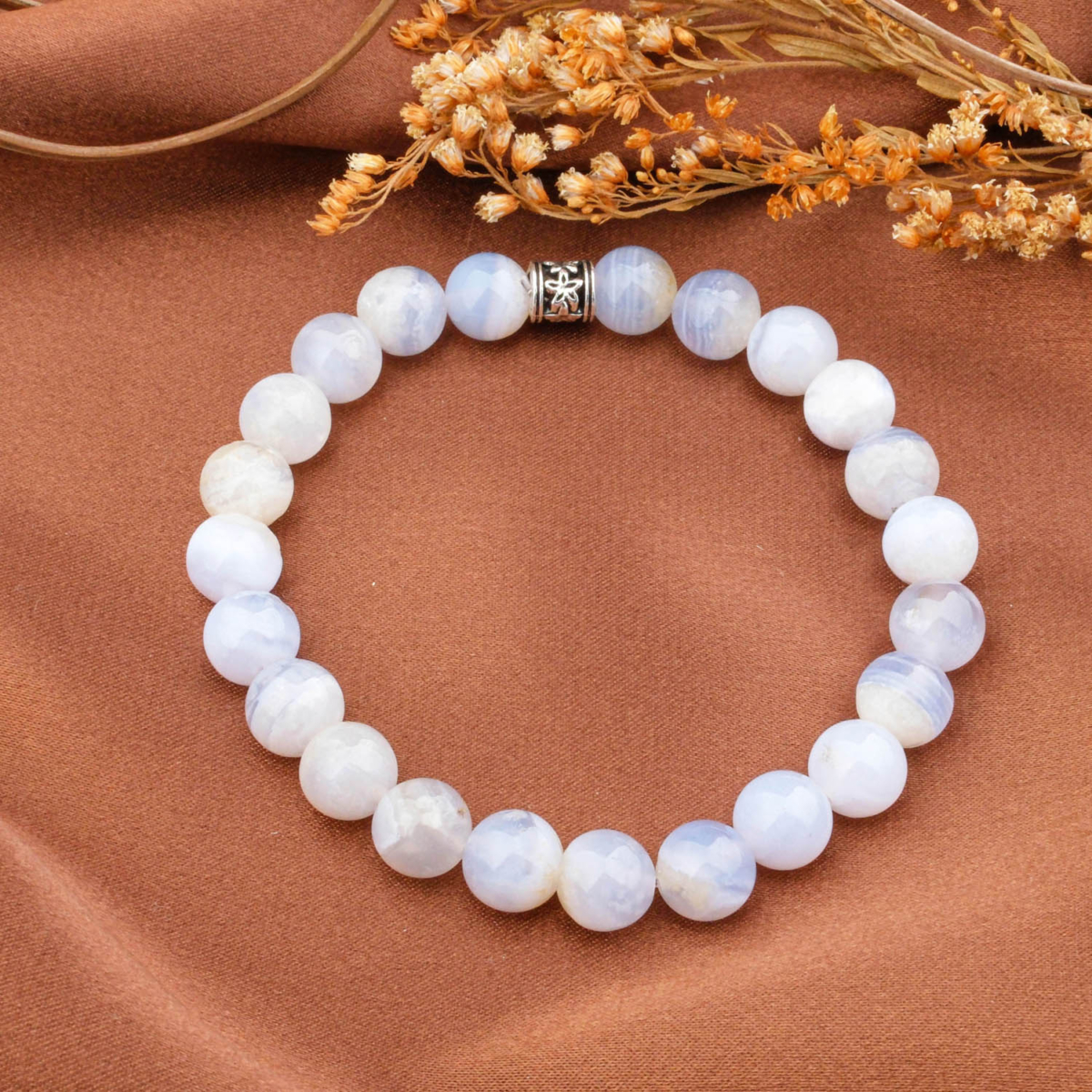 A Kalite Kalsedon Doğal Taş Bileklik (8mm)