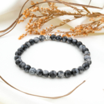 Kar Obsidyen Doğal Taş Bileklik (6mm)
