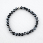 Kar Obsidyen Doğal Taş Bileklik (6mm) - Görsel 3