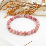 Pembe Rodonit Doğal Taş Bileklik (6mm)