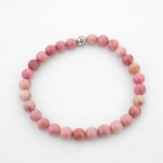 Pembe Rodonit Doğal Taş Bileklik (6mm) - Görsel 3