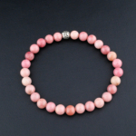 Pembe Rodonit Doğal Taş Bileklik (6mm) - Görsel 5