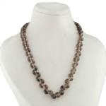 Drop Model Dumanlı Kuvars Doğal Taş Gümüş (Gerdanlık) Kolye - Görsel 2