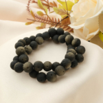 Özel Gold Mat Obsidyen Doğal Taş Dizi (8-9mm)
