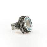 Blue Topaz Doğal Taş Gümüş Erkek Yüzük (18ct) - Görsel 3