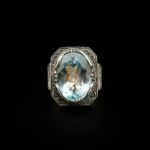 Blue Topaz Doğal Taş Gümüş Erkek Yüzük (18ct) - Görsel 5