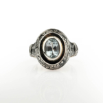 Blue Topaz Doğal Taş Gümüş Erkek Yüzük - Görsel 2