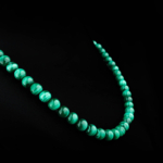 5A+ Kalite Malahit Doğal Taş Gümüş (Gerdanlık) Kolye (6mm) - Görsel 6