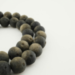Özel Gold Mat Obsidyen Doğal Taş Dizi (8-9mm) - Görsel 4