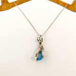 Blue Topaz Taşı 925 Ayar Gümüş Tasarım Kolye - Görsel 4