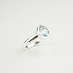 Blue Topaz Taşı 925 Ayar Gümüş Tasarımlı Kadın Yüzük - Görsel 6