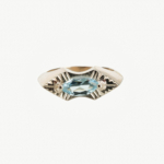 Blue Topaz Taşı 925 Ayar Gümüş Erkek / Kadın (Unisex) El İşçiliği Yüzük - Görsel 2