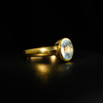 Blue Topaz Taşı 925 Ayar Gümüş Tasarımlı Gold Kaplama Bayan Yüzük - Görsel 3