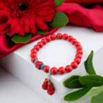 4A+Kalite Cinnabar-(Zinober) Taşı Özel Bileklik (8mm)