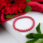 5A+Kalite Cinnabar-(Zinober) Taşı Özel Bileklik (6mm)
