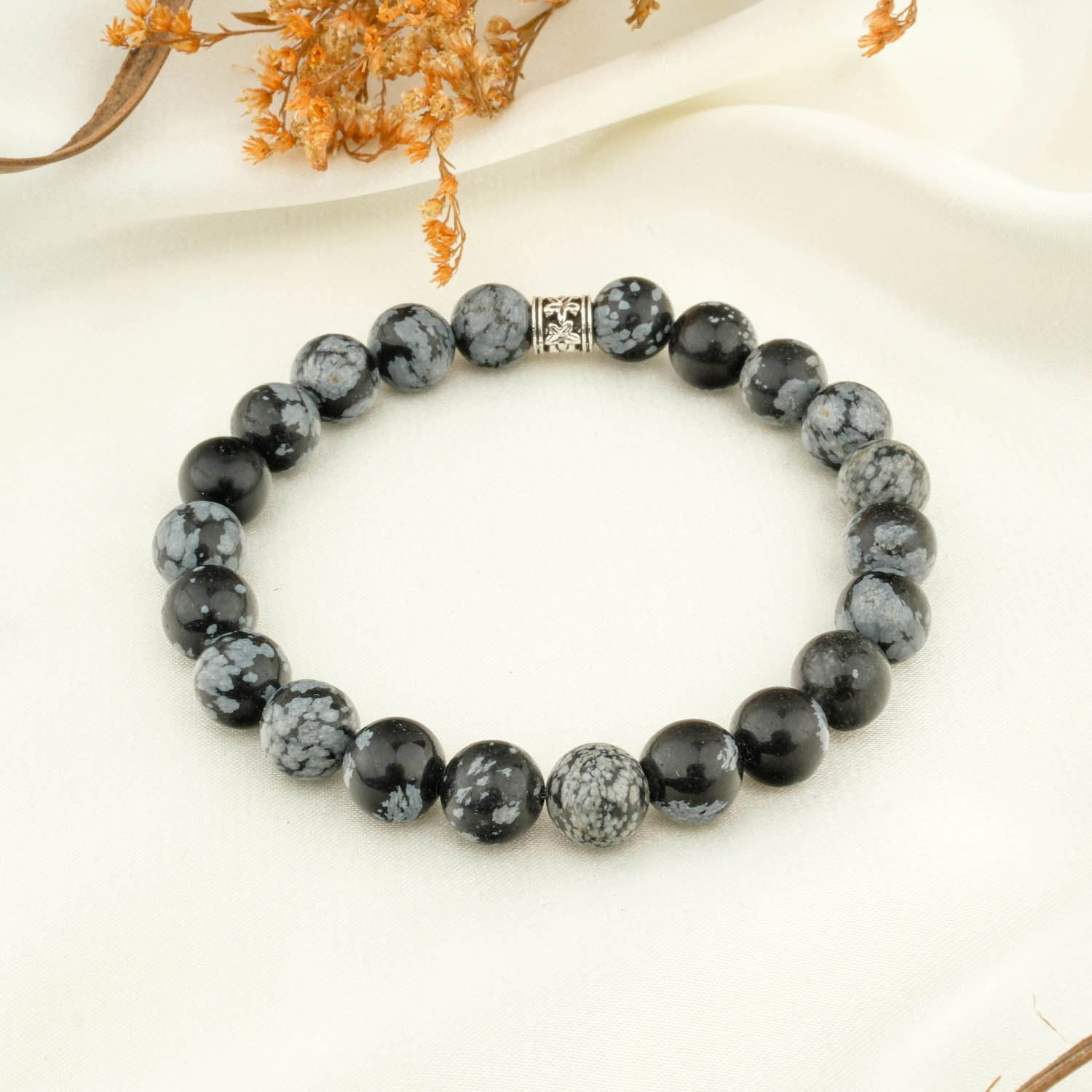 konya-dogaltas-evi-dogal-tas-bileklik-19-0.jpg Kar Obsidyen Doğal Taş Bileklik (10mm) - Görsel 1