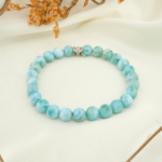 5A+Kalite Larimar Doğal Taş Bileklik (7-8mm)