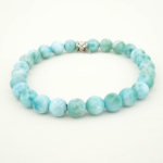 5A+Kalite Larimar Doğal Taş Bileklik (7-8mm) - Görsel 2