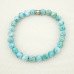 5A+Kalite Larimar Doğal Taş Bileklik (7-8mm) - Görsel 3