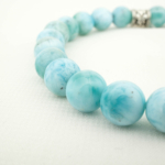 5A+Kalite Larimar Doğal Taş Bileklik (7-8mm) - Görsel 4