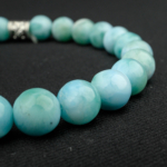 5A+Kalite Larimar Doğal Taş Bileklik (7-8mm) - Görsel 6