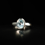 Blue Topaz Taşı 925 Ayar Gümüş Tasarımlı Kadın Yüzük - Görsel 2