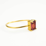 Garnet (Lal) Taşı 925 Ayar Gümüş Gold Kaplama Bayan Yüzük - Görsel 2