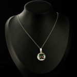 El Yapımı Lal (Garnet) Taşı Mine İşlemeli 925 Ayar Gümüş Erkek / Kadın (Unisex) Kolye - Görsel 2