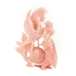 Pembe Kuvars Taşı El Oyması Kuş Obje - Görsel 2