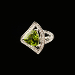 Zebercet (Peridot) Taşı 925 Ayar Gümüş Tasarımlı Kadın Yüzük - Görsel 2