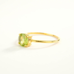 Zebercet (Peridot) Taşı 925 Ayar Gümüş Gold Kaplama Bayan Yüzük - Görsel 3