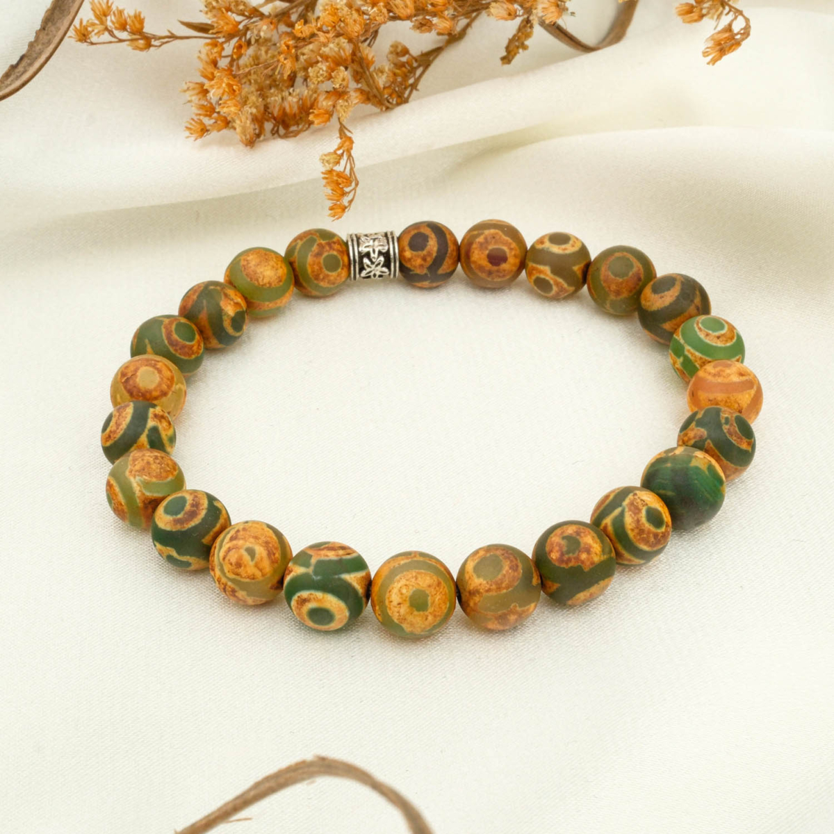 Tibet Akik Doğal Taş Bileklik (8mm)