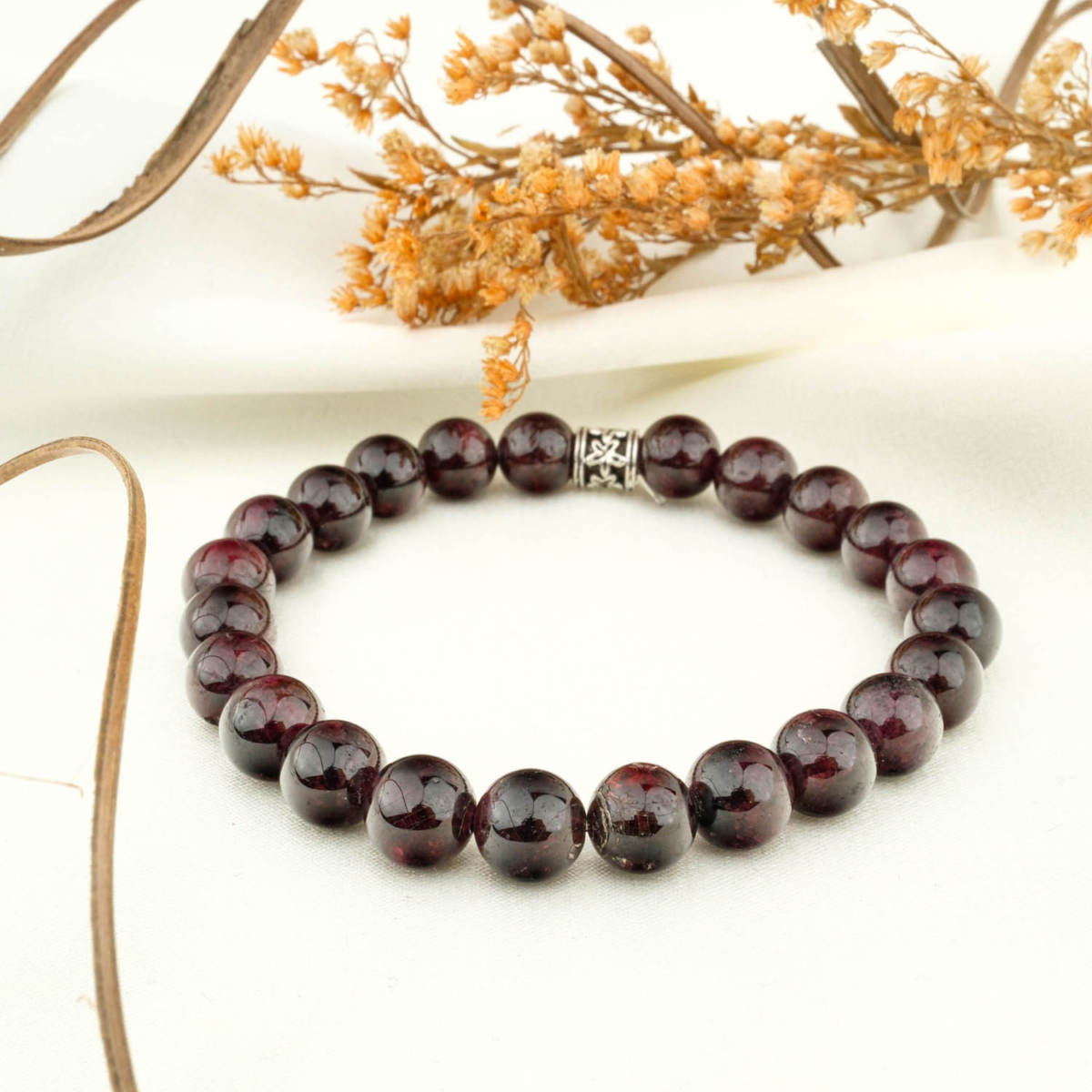 Lal (Garnet) Taşı Bileklik (8mm)