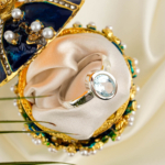 Blue Topaz Taşı 925 Ayar Gümüş Tasarımlı Kadın Yüzük