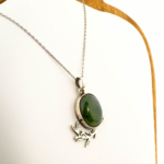 Yeşim (Jade) Taşı 925 Ayar Gümüş Tasarım Kolye - Görsel 4