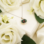 El Yapımı Lal (Garnet) Taşı Mine İşlemeli 925 Ayar Gümüş Erkek / Kadın (Unisex) Kolye