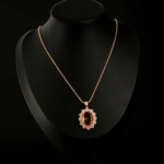 Zültanit Taşlı 925 Ayar Gümüş Rose Kaplama Bayan Set - Görsel 4