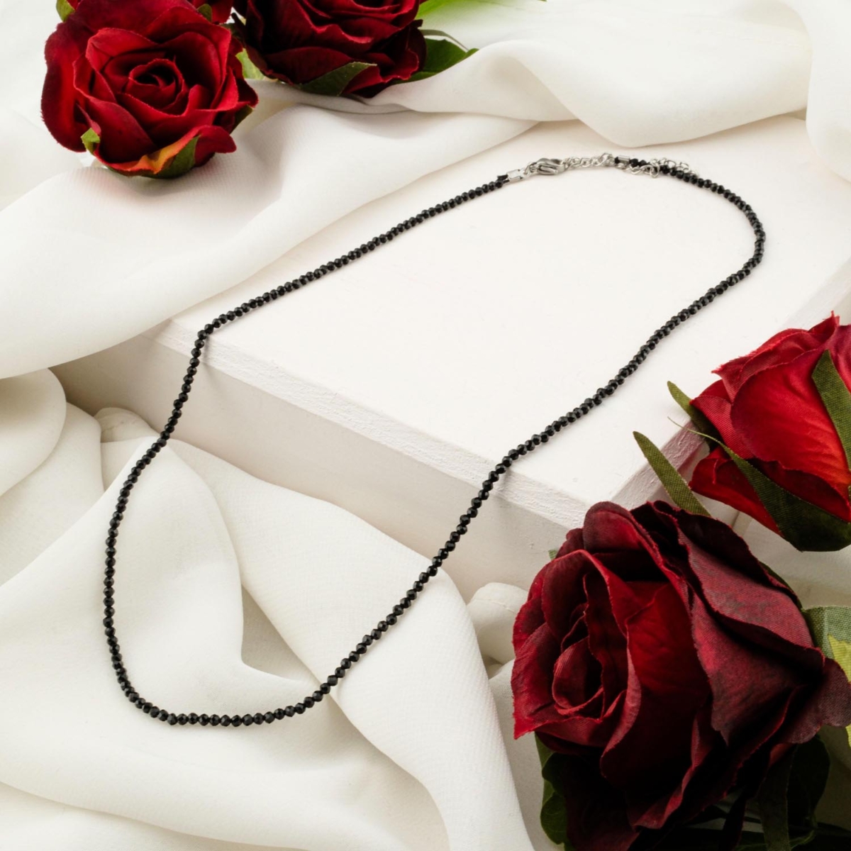 Spinel Doğal Taş Faset Kesim Dizi Kolye (2mm)