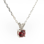 Garnet (Lal) Doğal Taş Gümüş Gold Bayan Kolye - Görsel 3