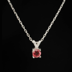 Garnet (Lal) Doğal Taş Gümüş Gold Bayan Kolye - Görsel 4