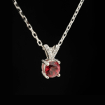Garnet (Lal) Doğal Taş Gümüş Gold Bayan Kolye - Görsel 5