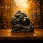 Gold Obsidyen Taşı El Oyması Carving İşçilik Ejderha Obje - Görsel 6