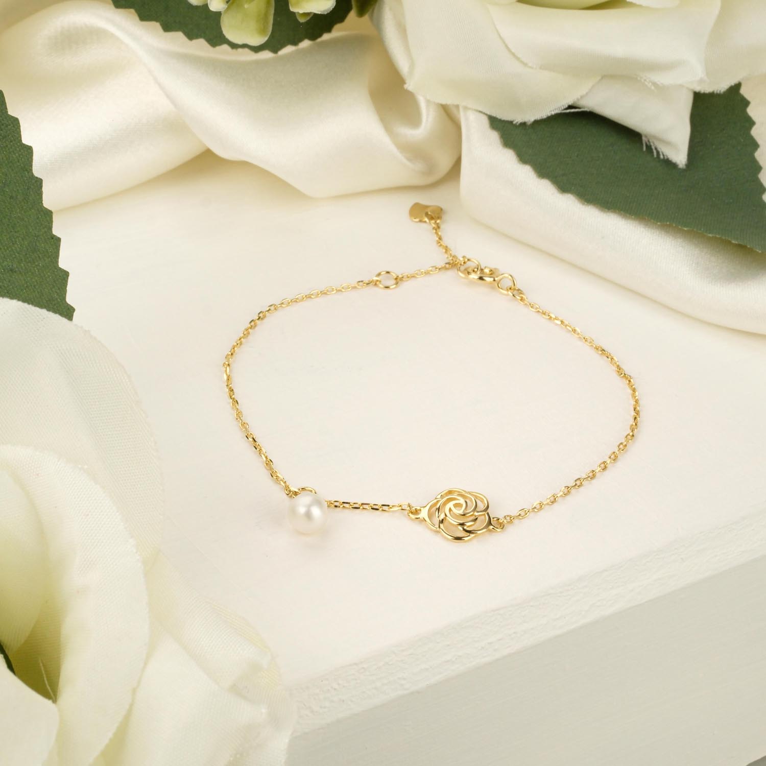 konya-dogaltas-evi-inci-tasli-gumus-gold-bileklik İnci Taşlı 925 Ayar Gümüş Gold Bileklik - Görsel 1