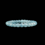 5A+ Kalite Kesimli Akuamarin Doğal Taş Bileklik (7-8mm) - Görsel 4