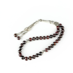 Lal (Garnet) Doğal Taş 33lü Metal Tesbih (8mm) - Görsel 2
