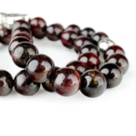Lal (Garnet) Doğal Taş 33lü Metal Tesbih (8mm) - Görsel 4