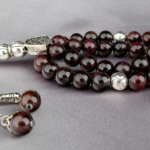 Lal (Garnet) Doğal Taş 33lü Metal Tesbih (8mm) - Görsel 6
