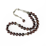 Lal (Garnet) Doğal Taş 33lü Metal Tesbih (10mm) - Görsel 2