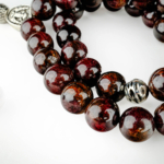 Lal (Garnet) Doğal Taş 33lü Metal Tesbih (10mm) - Görsel 4