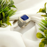 Lapis Lazuli Taşı 925 Ayar Gümüş Tasarım El İşçiliği Erkek Yüzük
